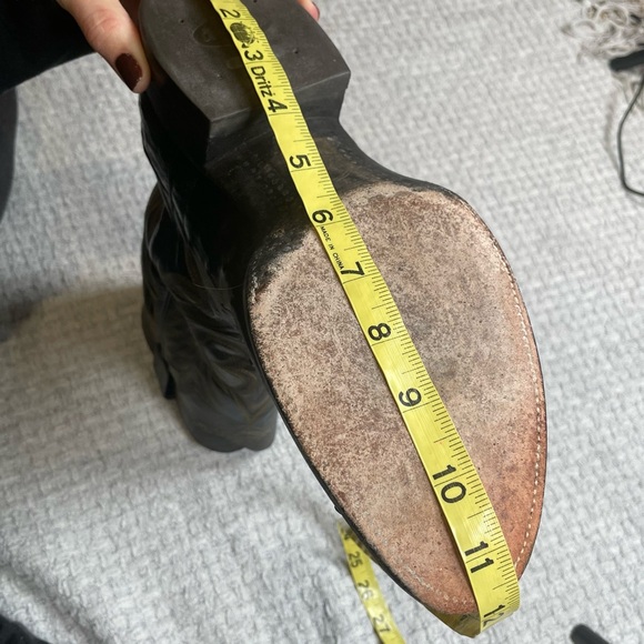 ML Leddy Black Full Quill Ostrich Cowboy Western Boots Custom Ft Worth Texas 9.5 - Picture 16 of 16